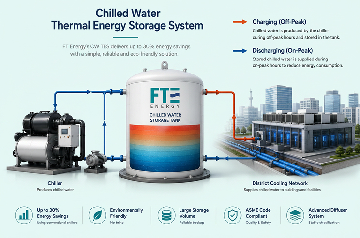 Chilled Water TES 시스템 다이어그램